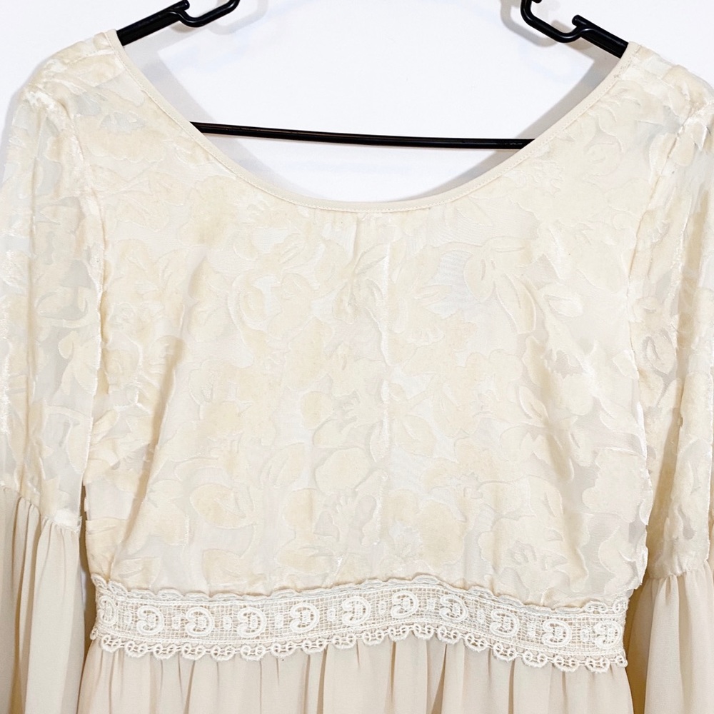 FLYING TOMATO CRUSHED VELVET CHIFFON DRESS - SZ S - Picture 3 of 8